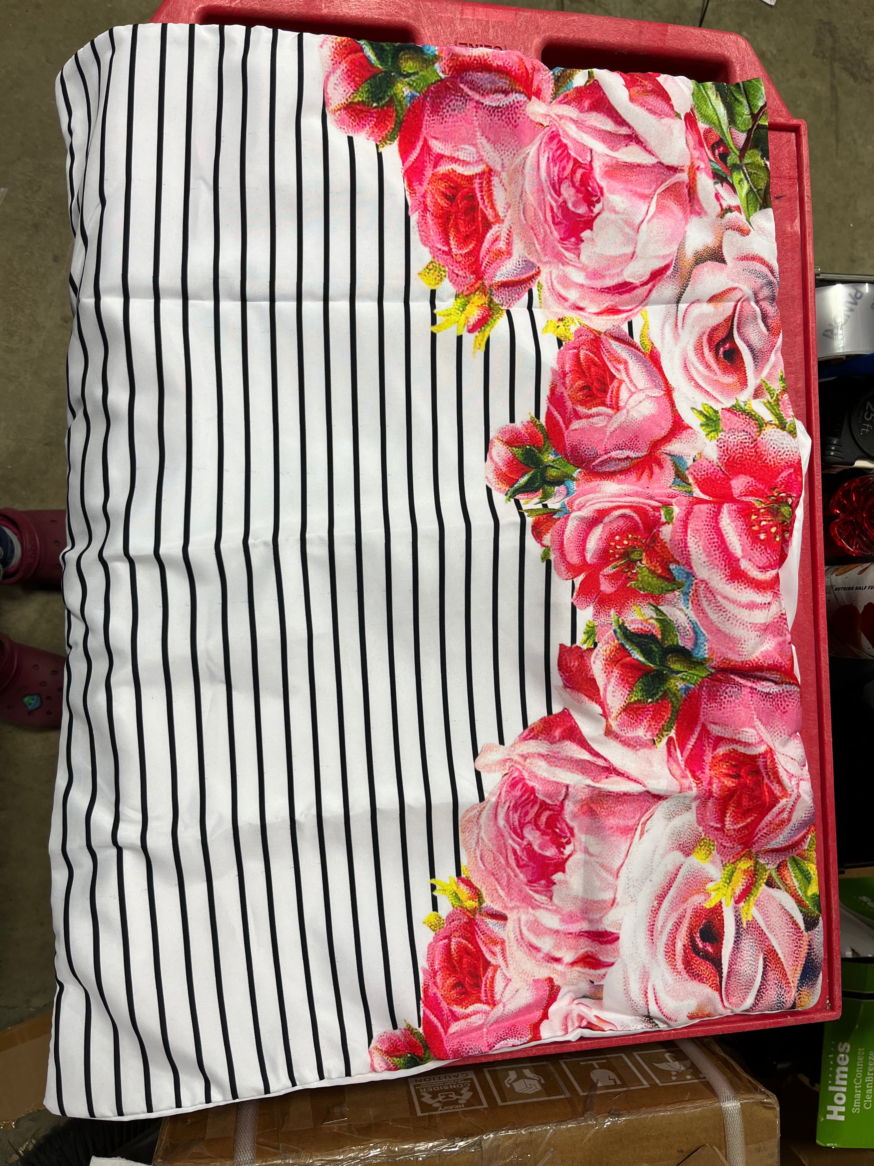 Allyson Johnson Bold Floral and Stripes Pillowcase