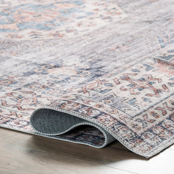 Drina Machine Washable Distressed Area Rug