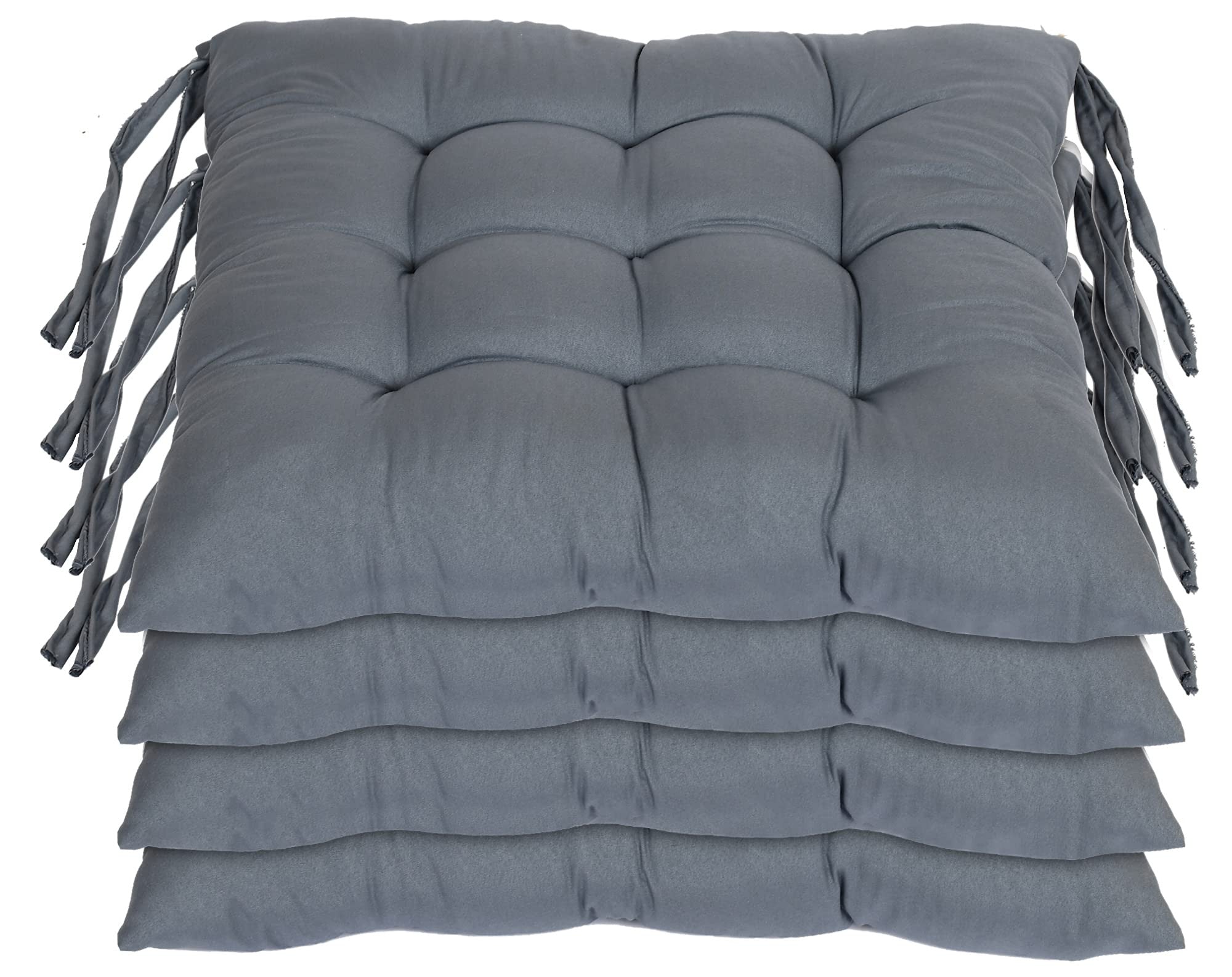 Microfiber Square Chair Pad/Cushion (Grey) Pack of 12