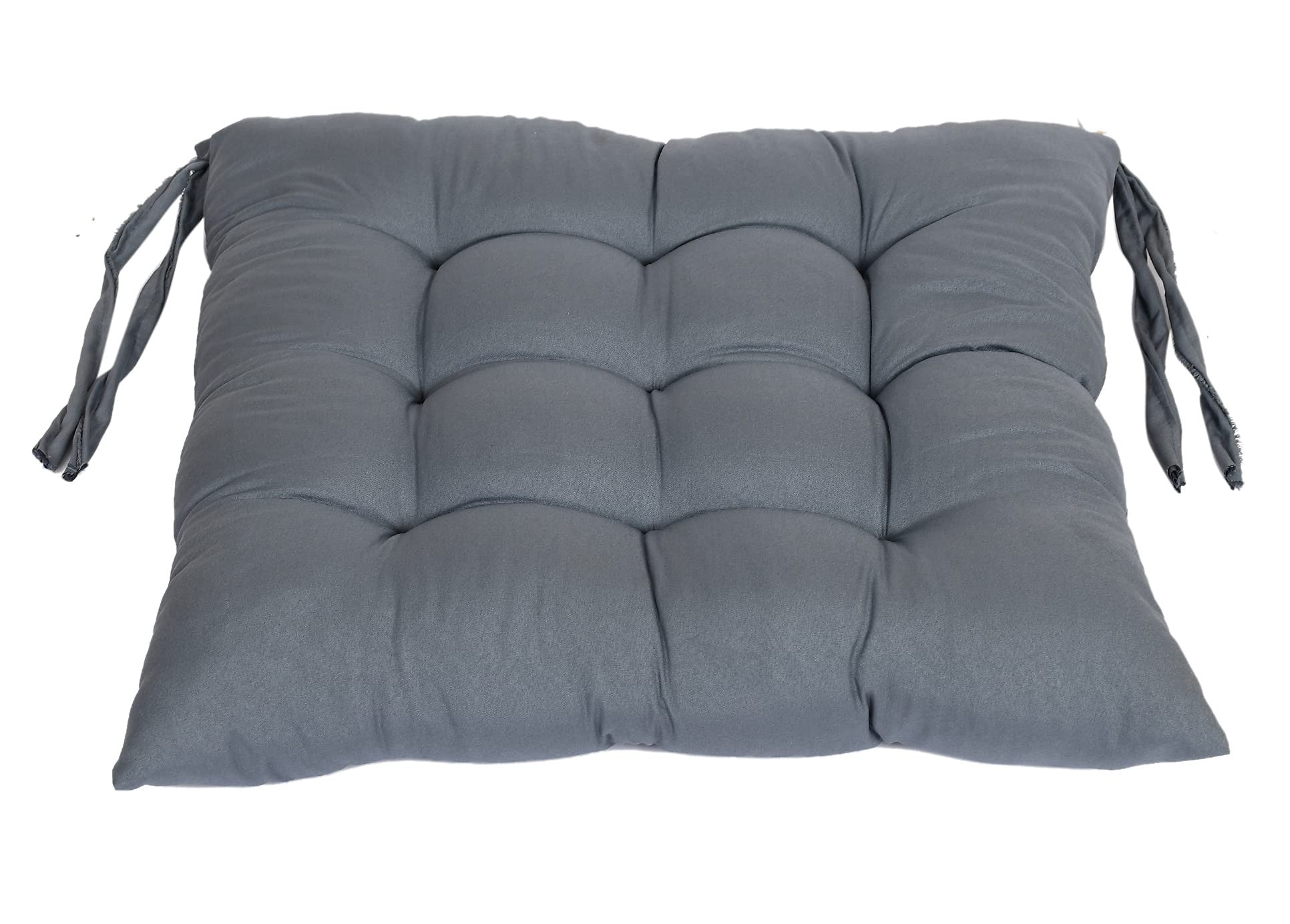 Microfiber Square Chair Pad/Cushion (Grey) Pack of 12