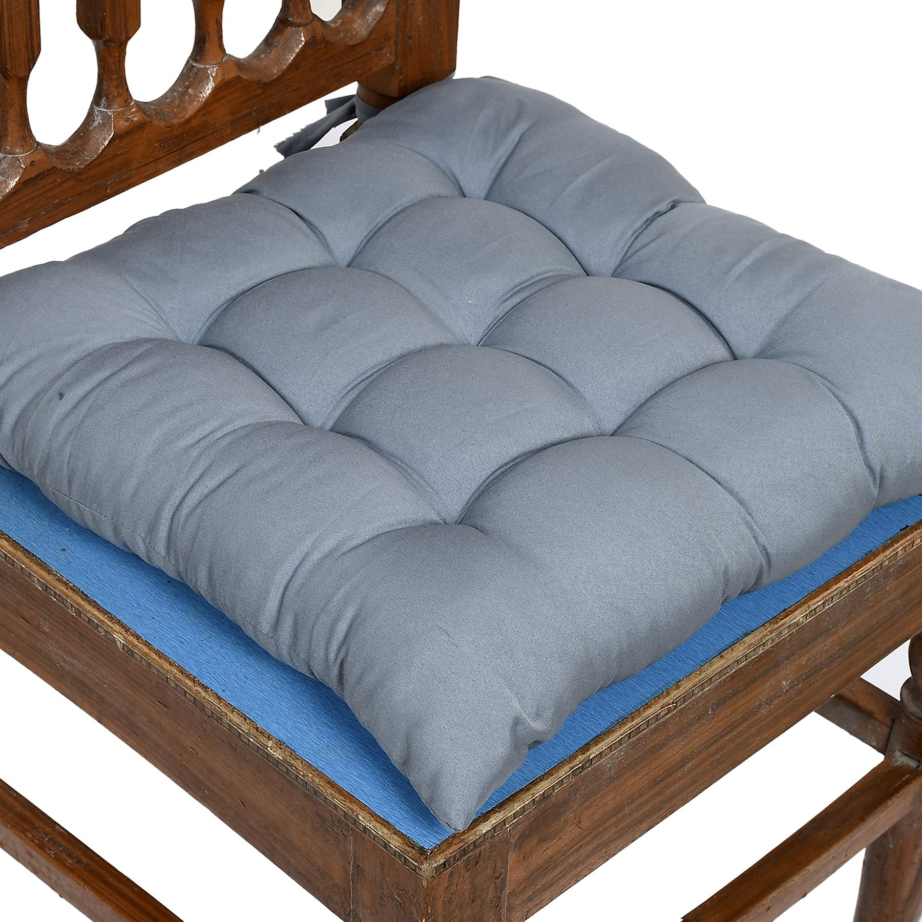 Microfiber Square Chair Pad/Cushion (Grey) Pack of 12