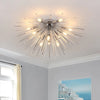 12-LIGHT SUNBURST SPUTNIK FLUSH MOUNT CHANDELIER