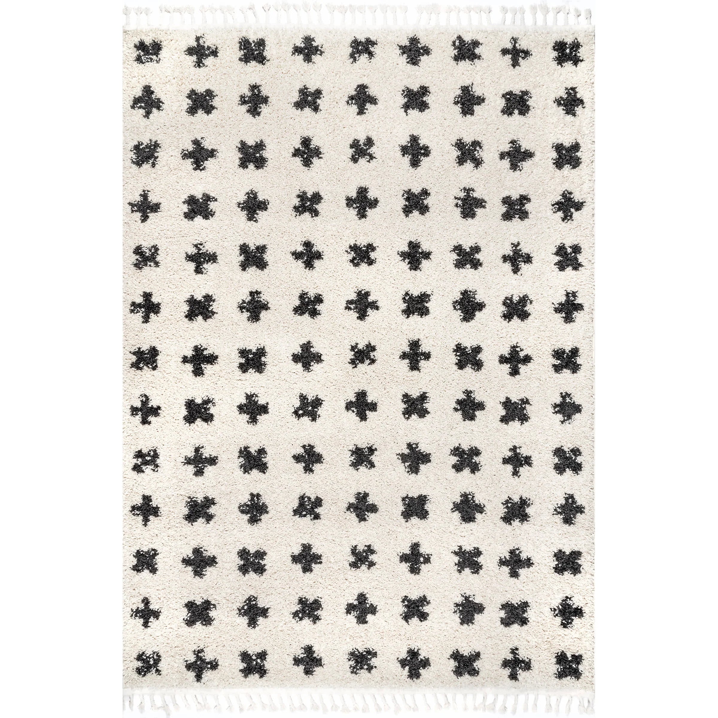 Fatima Cross Cozy Shag Tassel Area Rug