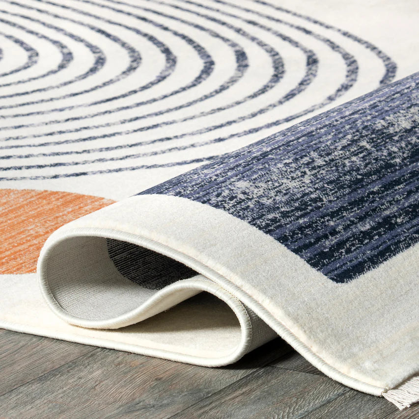 Bevin Abstract Sky Fringe Area Rug