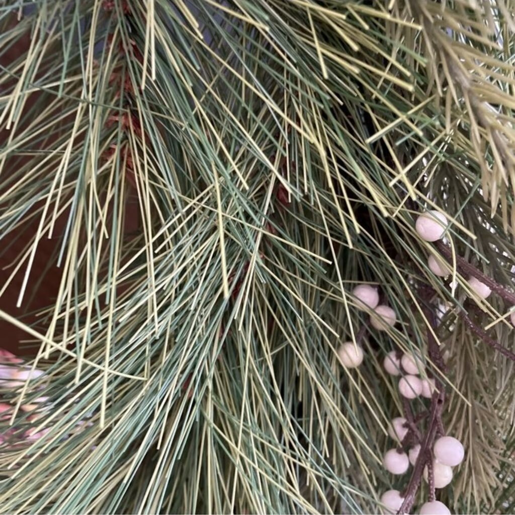 Faux Needle Pine & Snowberry Christmas Wreath with Bells
