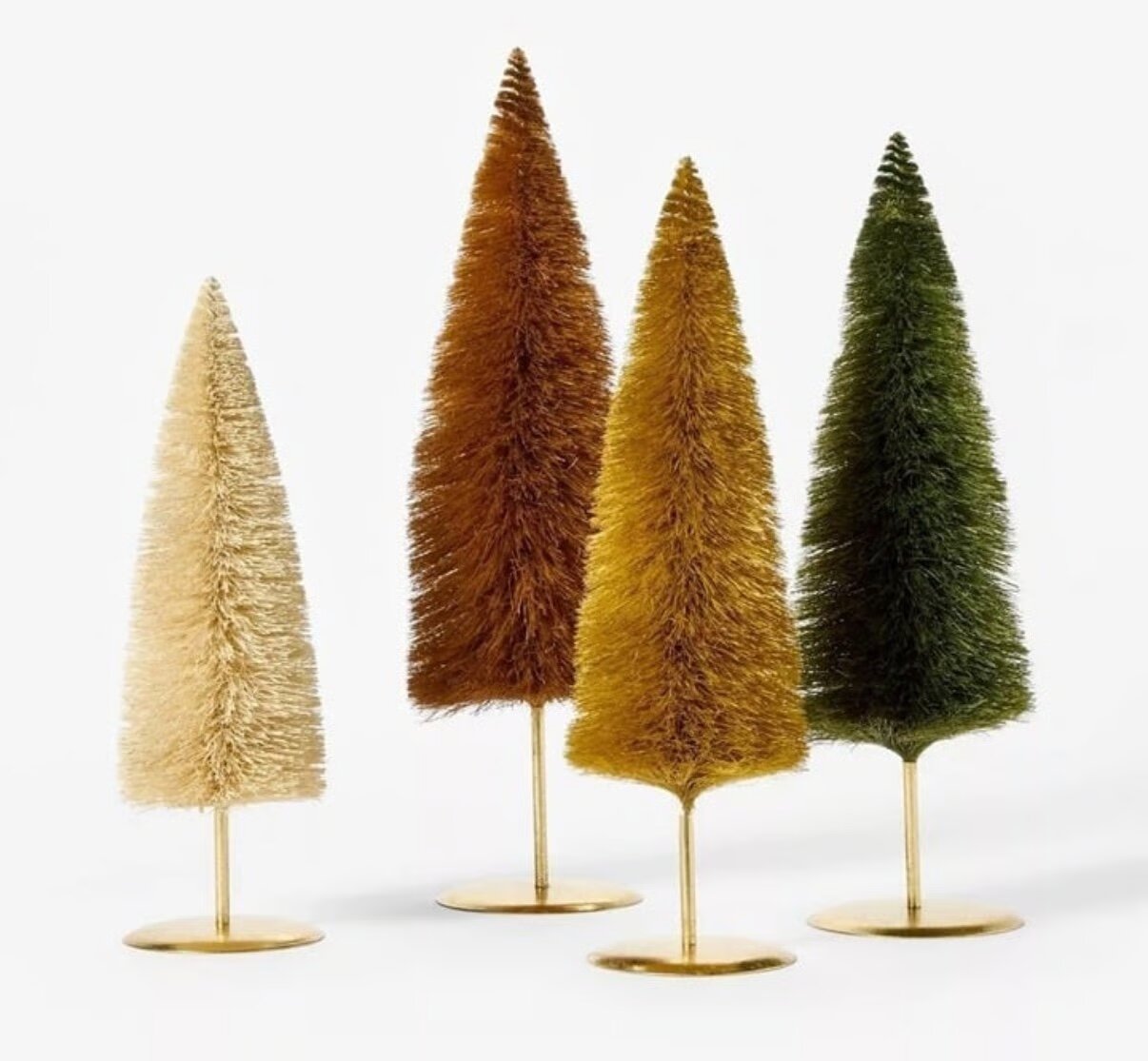 Set of 4 Decorative Bottle Brush Trees-SHOWROOM ITEM