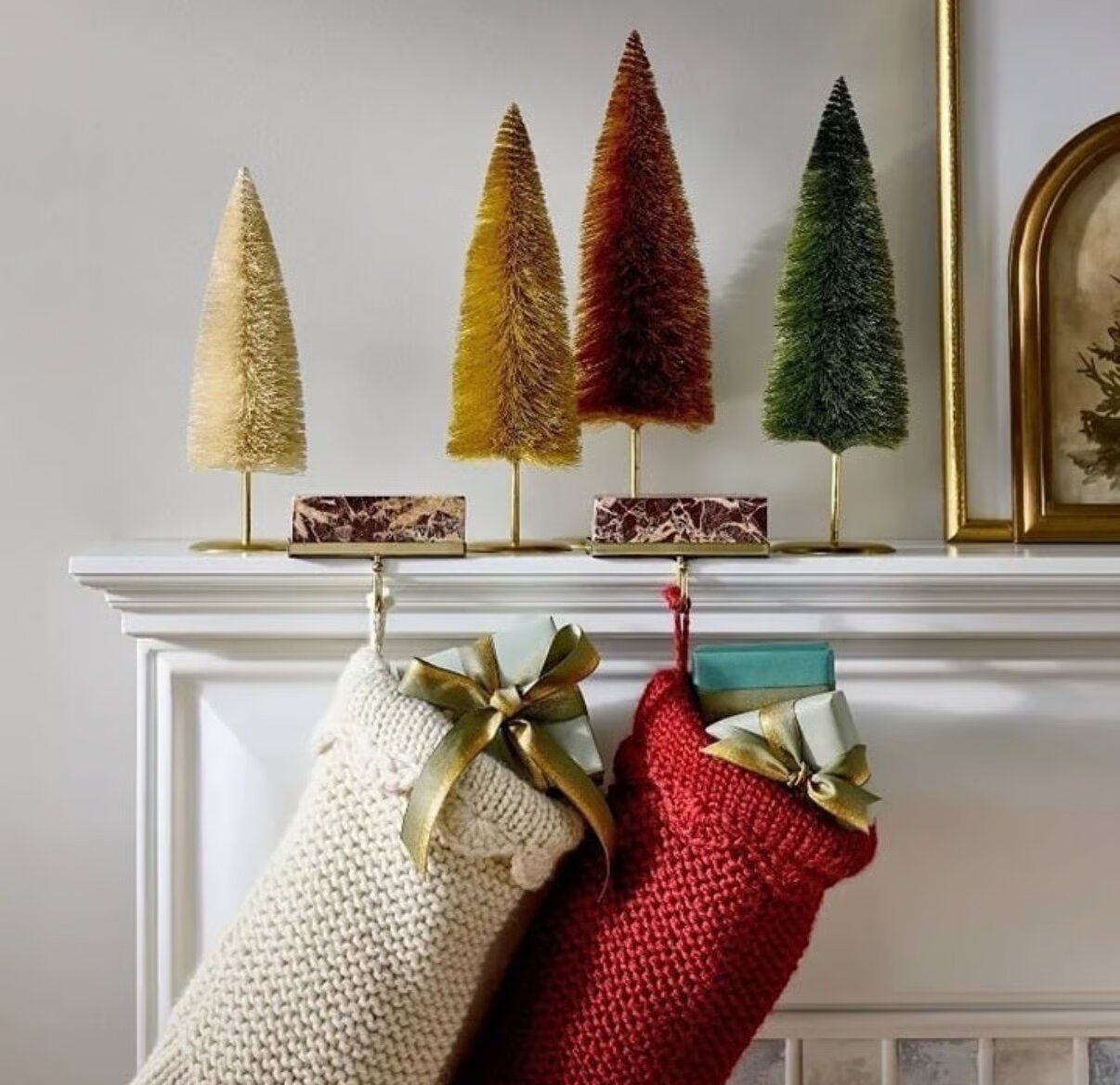 Set of 4 Decorative Bottle Brush Trees-SHOWROOM ITEM