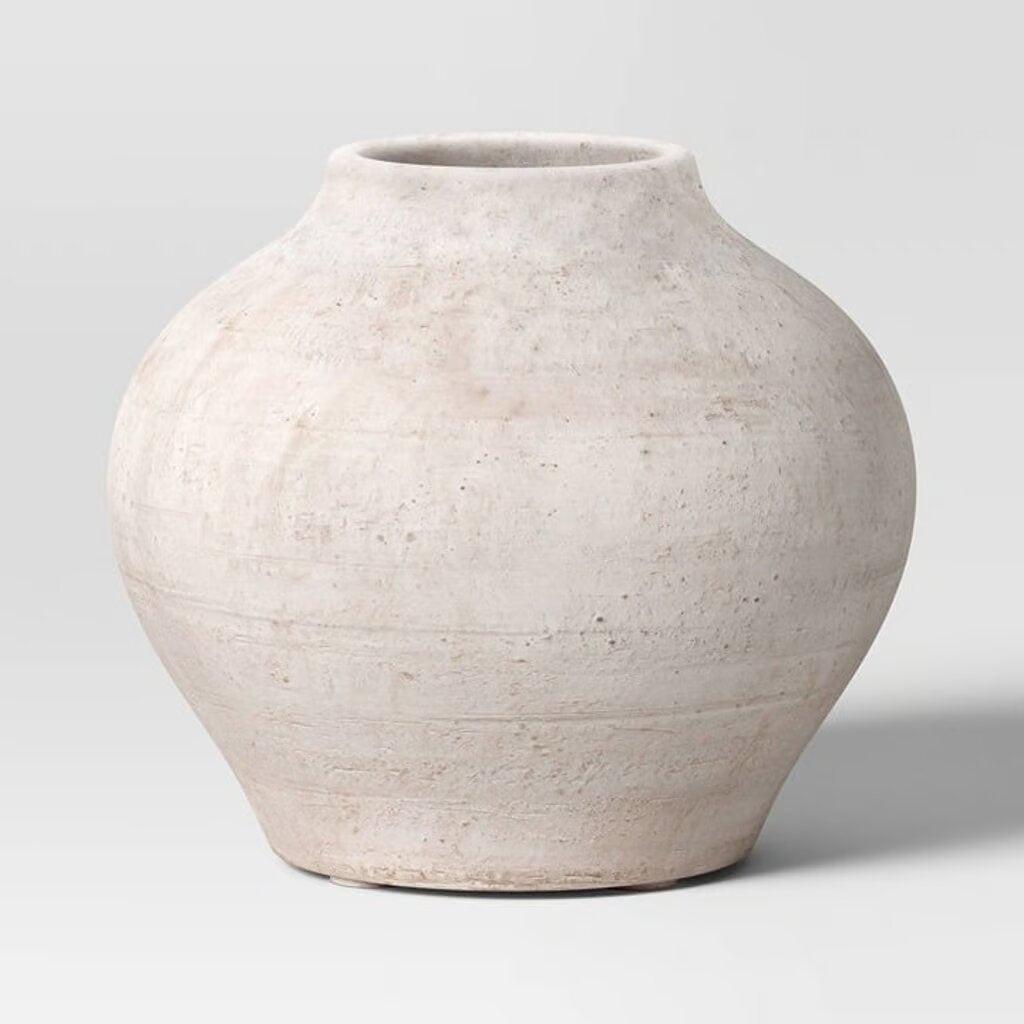 Small Ceramic Rustic Artisan Vase Cream