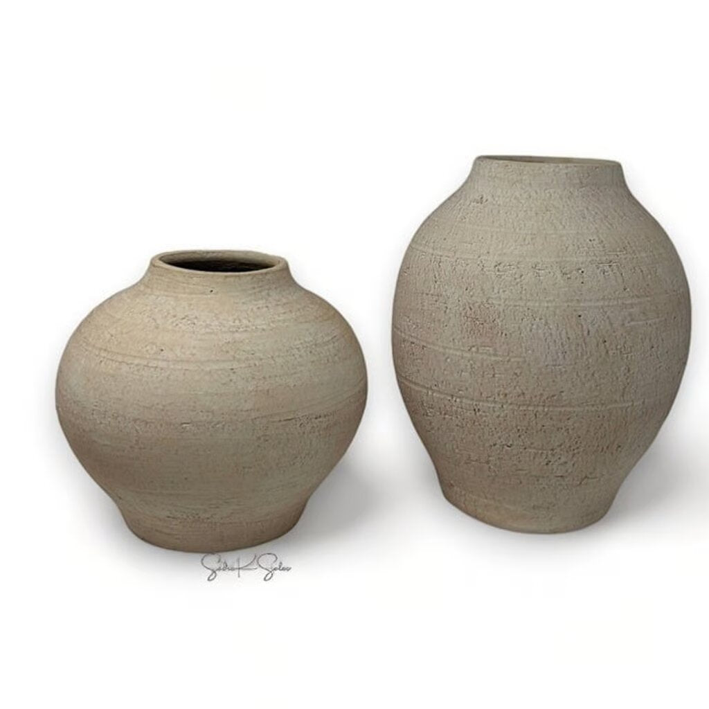 Small Ceramic Rustic Artisan Vase Cream