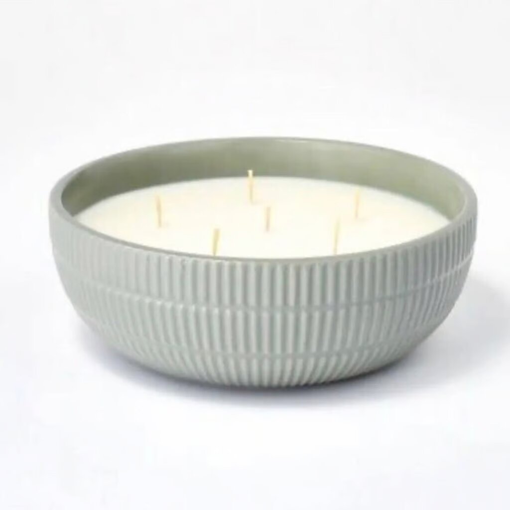 55oz Large Ceramic Nutmeg & Amber Candle Gray