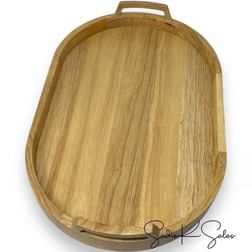 Decorative Oval Wood Tray Natural