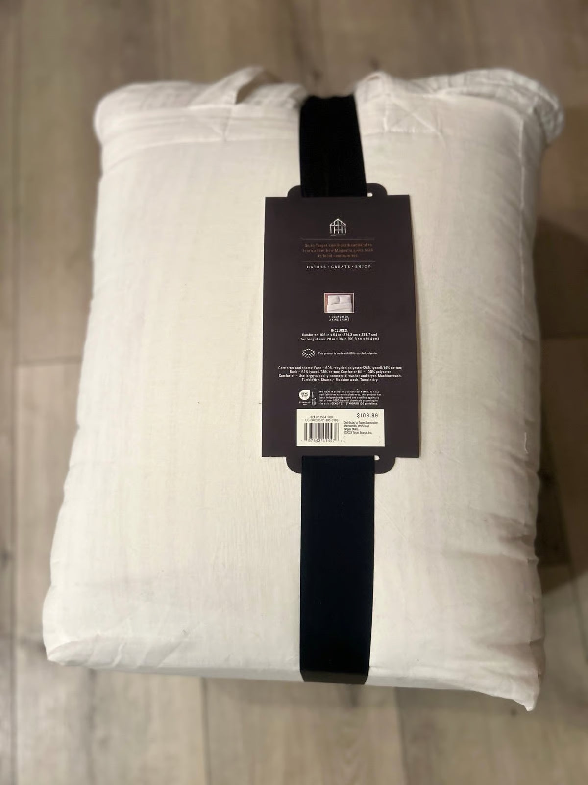 KING Heather Stripe Comforter Set Twilight Taupe 3-Piece