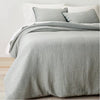 Full/Queen Textured Chambray Cotton Comforter & Sham Set Dark Teal Blue