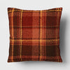 Oversized Raised Striped Boucle Plaid Square Throw Pillow Maroon