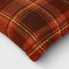 Oversized Raised Striped Boucle Plaid Square Throw Pillow Maroon
