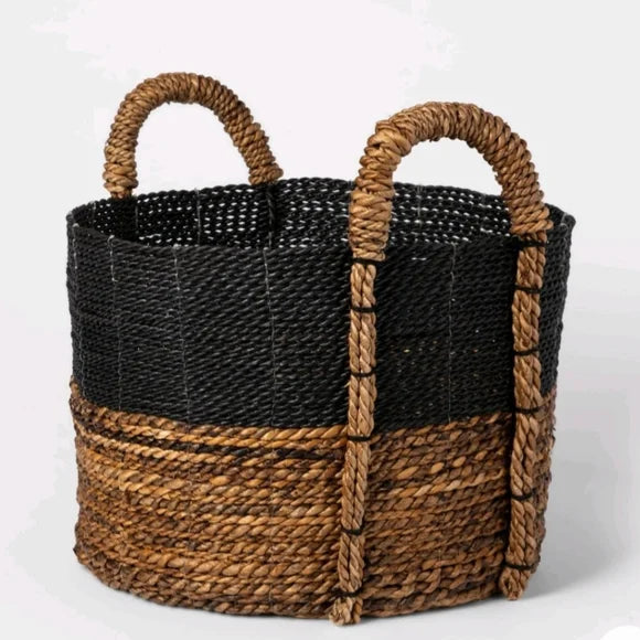 Woven Block Basket Black