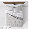 Two seersucker threshold king grey pillow shams - King