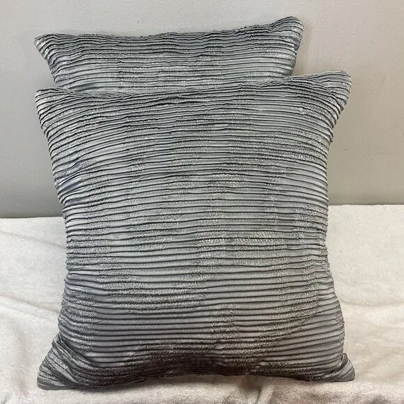 1-Piece Decorative Pillows Silver Pleated