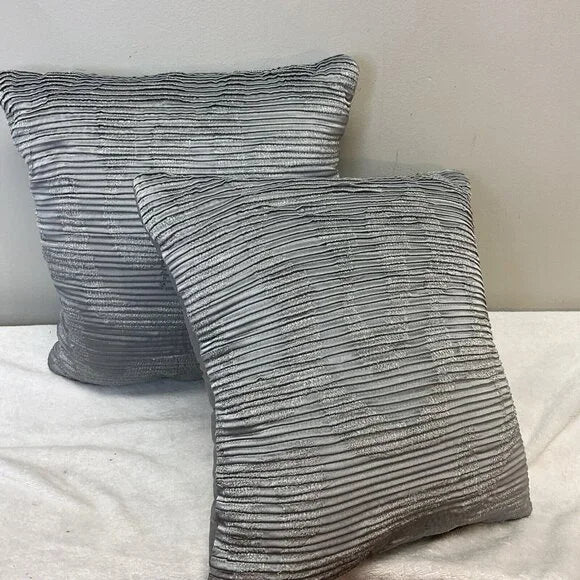 1-Piece Decorative Pillows Silver Pleated