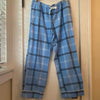 Women’s L Blue Plaid Flannel Pajamas Top Pants Set