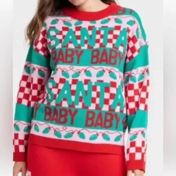 Ugly Christmas Sweater Baby Baby Santa Baby Themed 1X