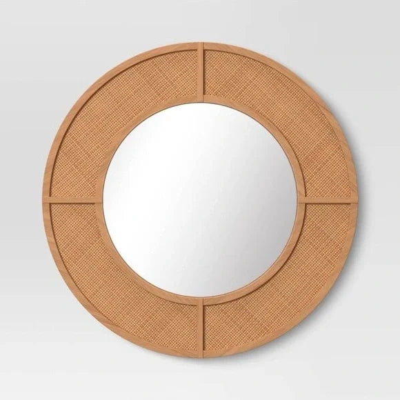 Caning Round Wall Mirror