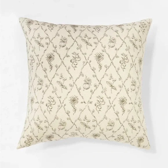 Oversized Woven Harvest Square Throw Pillow Cream