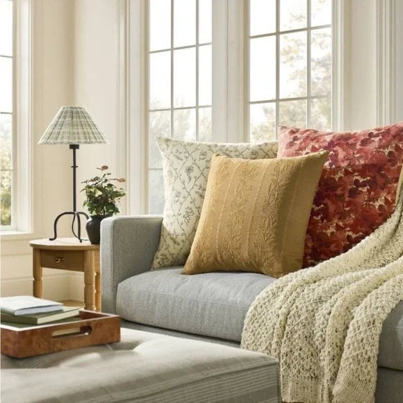 Oversized Woven Harvest Square Throw Pillow Cream