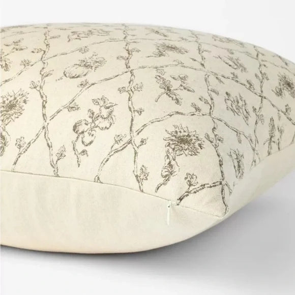 Oversized Woven Harvest Square Throw Pillow Cream