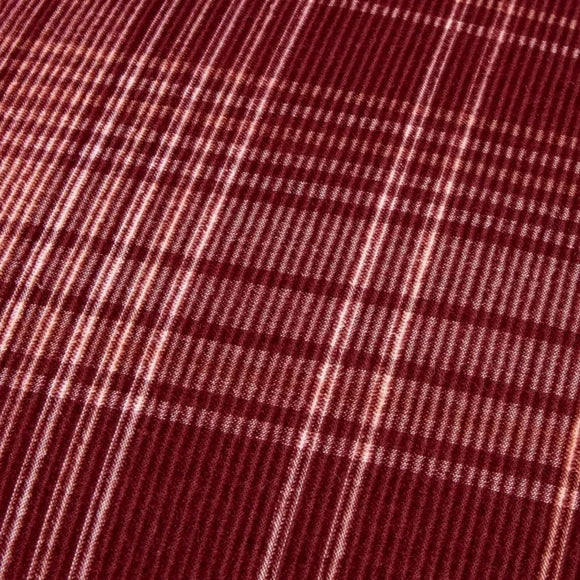 Plaid Corduroy Throw Pillow in Burgundy