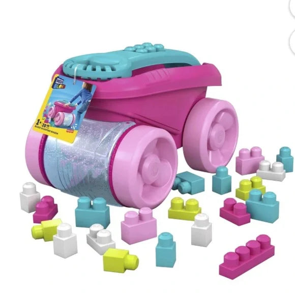 Pink Block Scooping Wagon Building Toy (21 Pieces)