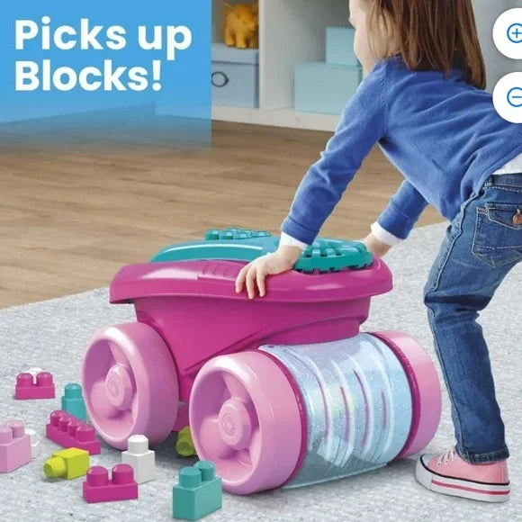 Pink Block Scooping Wagon Building Toy (21 Pieces)