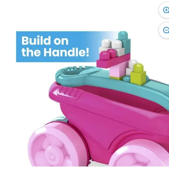Pink Block Scooping Wagon Building Toy (21 Pieces)