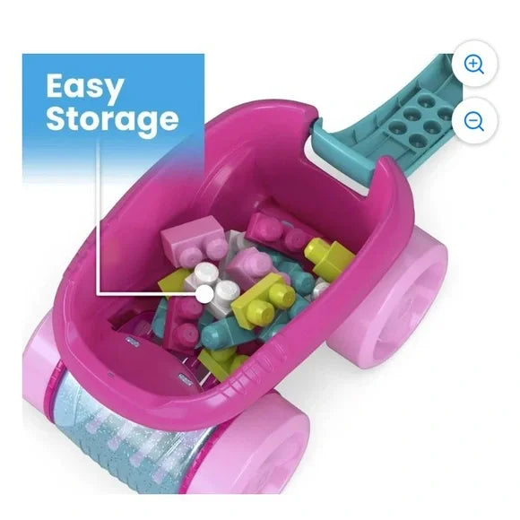Pink Block Scooping Wagon Building Toy (21 Pieces)