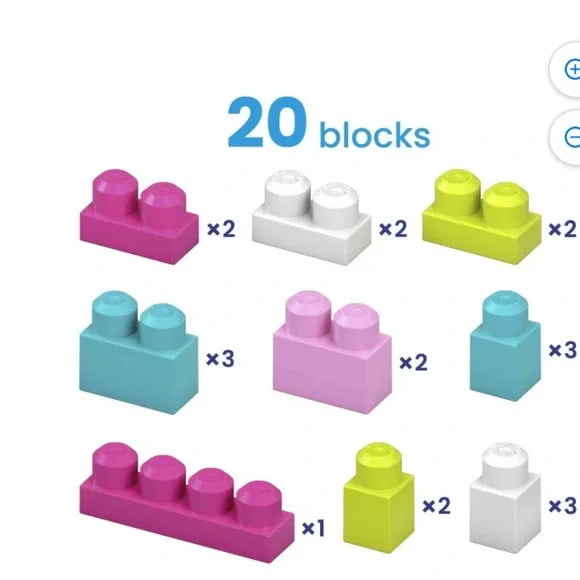 Pink Block Scooping Wagon Building Toy (21 Pieces)