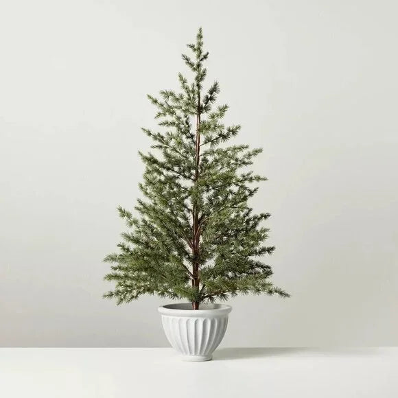 42" Faux Spruce Tree in Fluted Porch Pot SHOWROOM ITEM