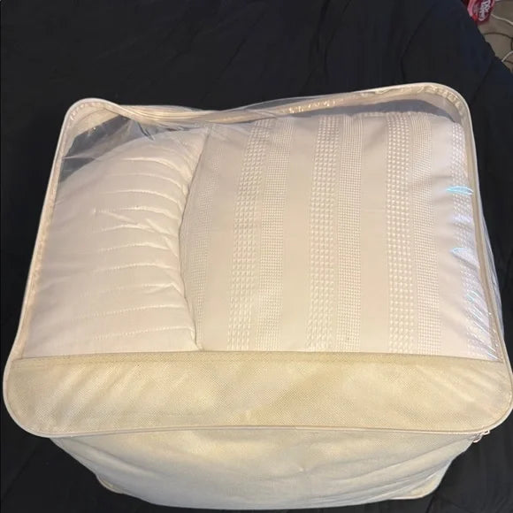 White Waffle Stripe Comforter Set King 4-Piece