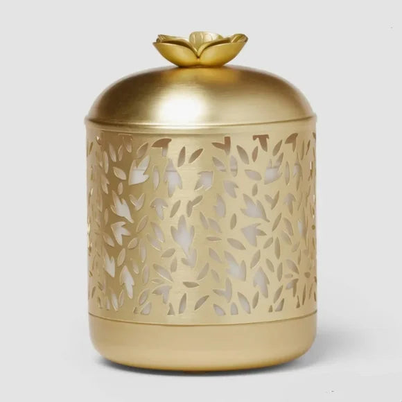 Gold Metal Floral Cutout Ultrasonic Diffuser