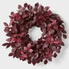 Studio McGee Artificial Leaf Wreath Arrangement Burgundy - Threshold - SHOWROOM ITEMm
