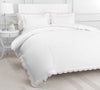 Maci Double Scalloped Percale Embroidered Duvet Cover Set