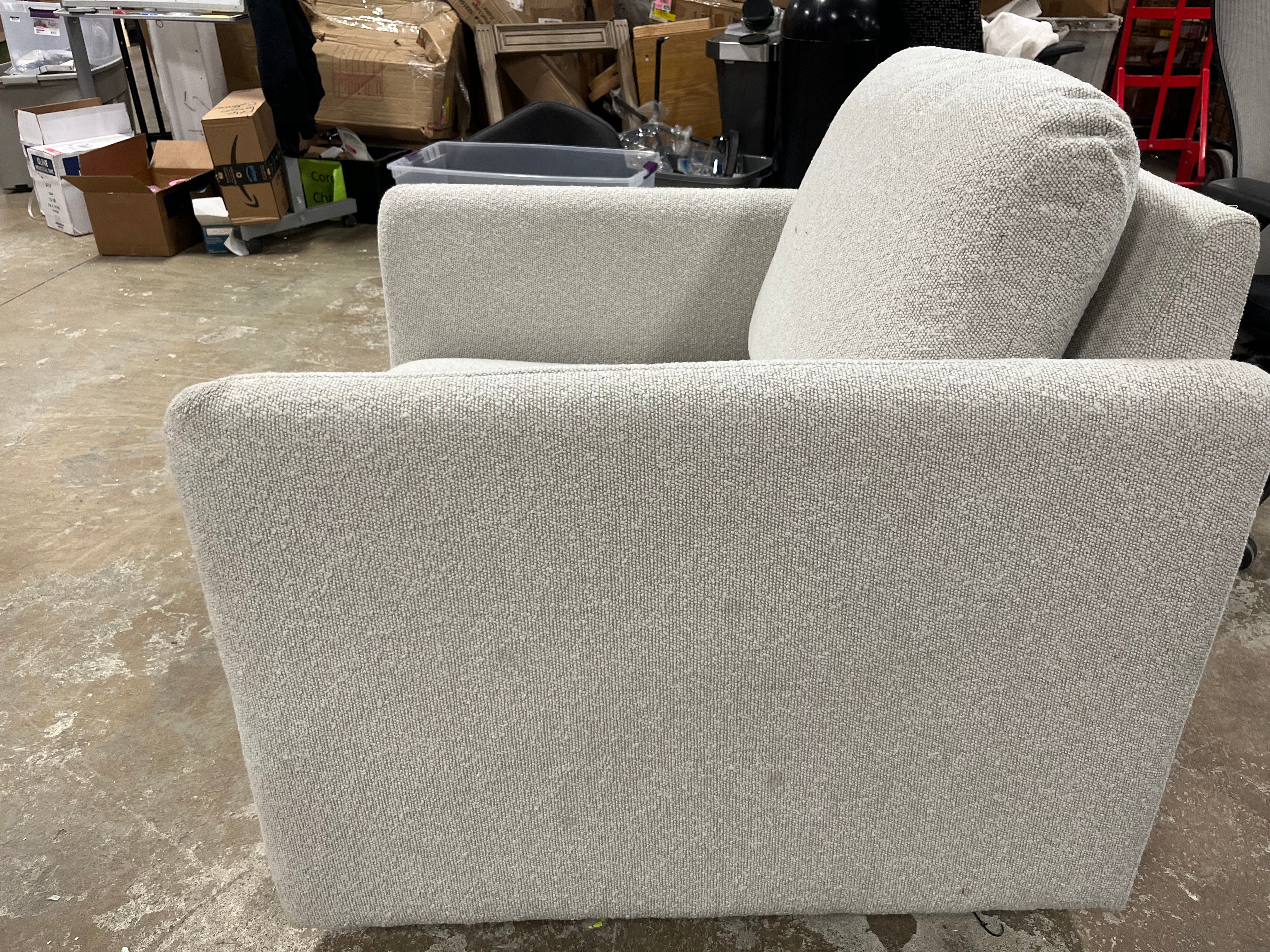 Boucle Upholstered Swivel Arm Chair