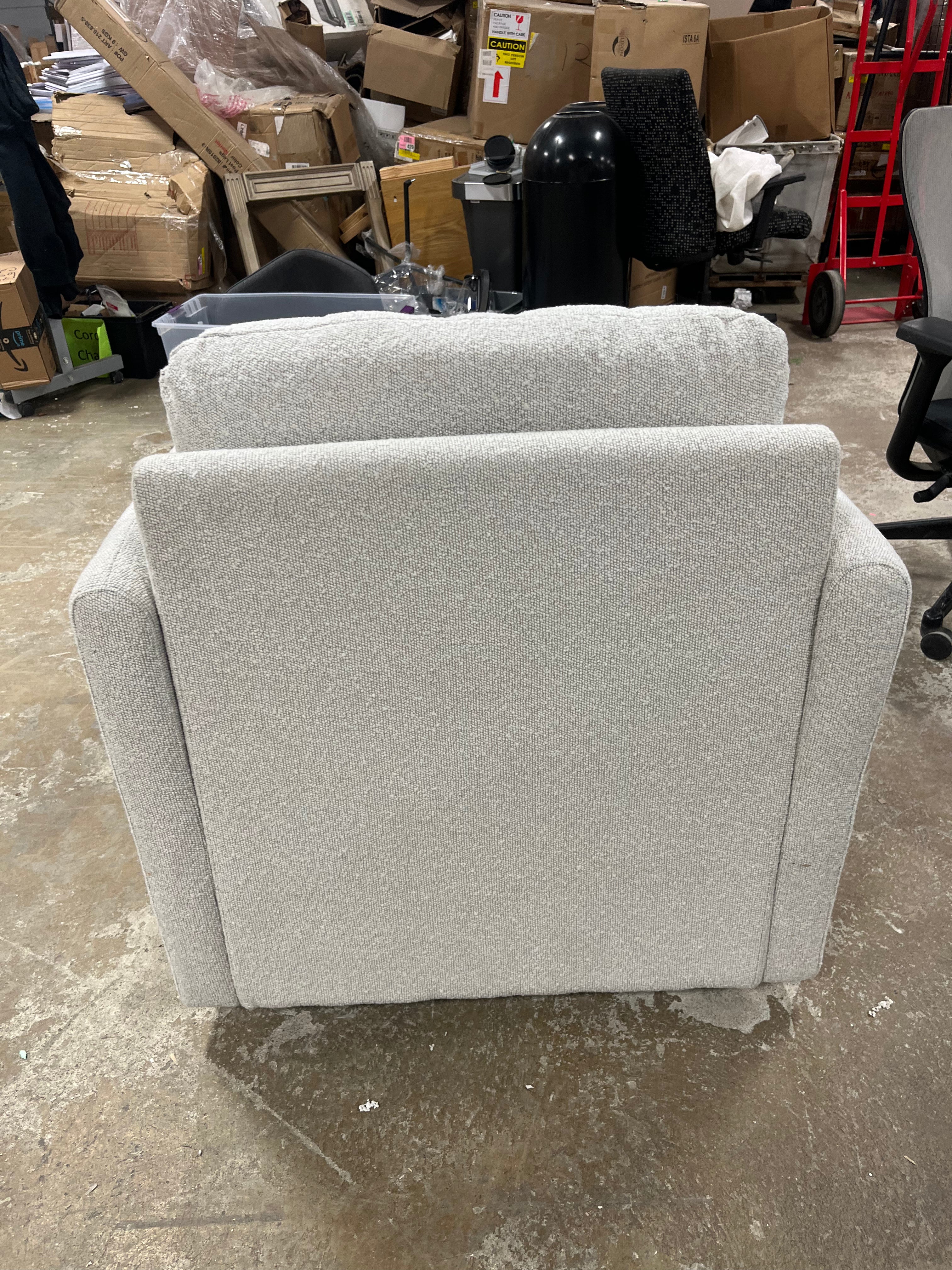 Boucle Upholstered Swivel Arm Chair