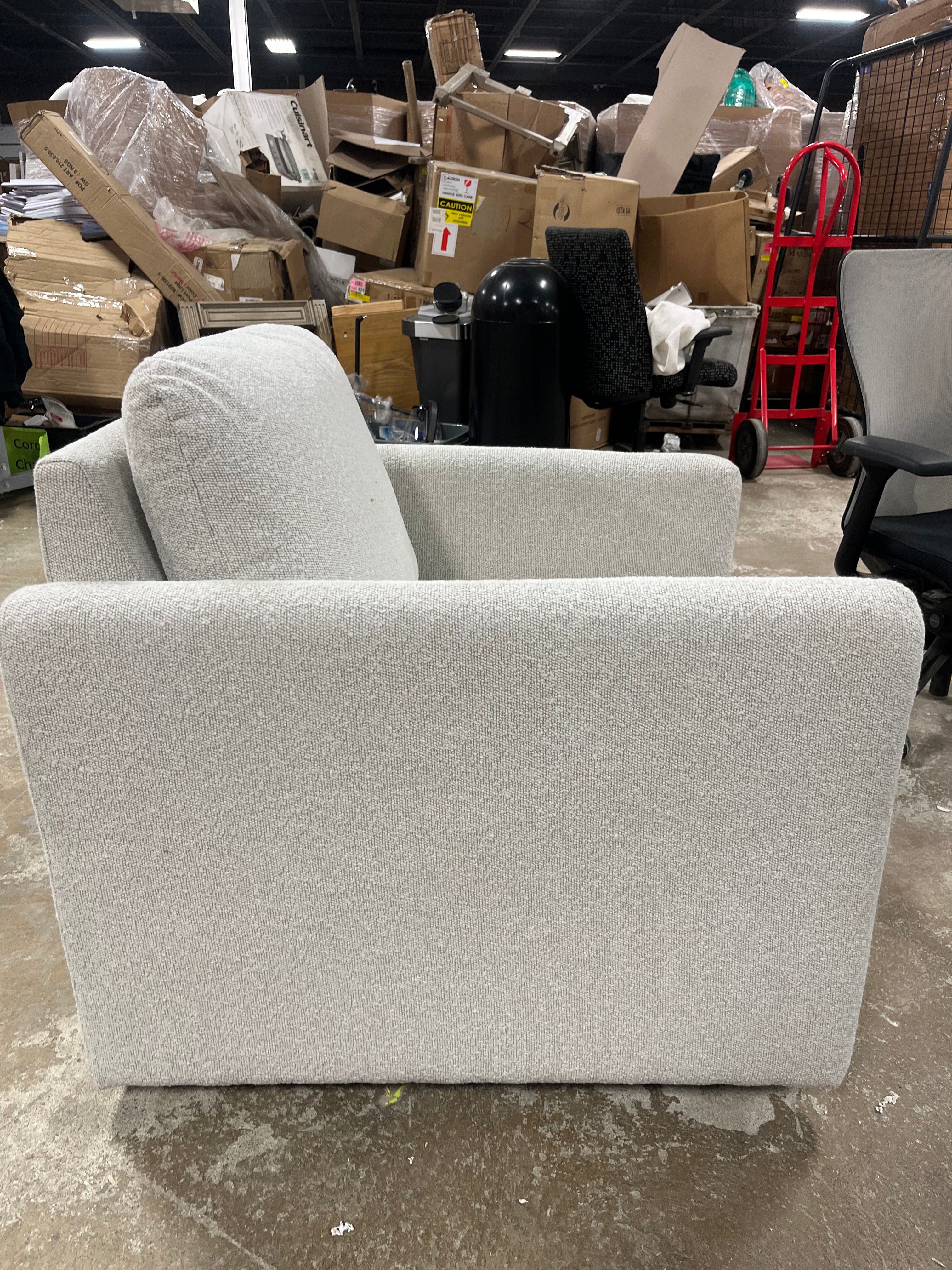 Boucle Upholstered Swivel Arm Chair