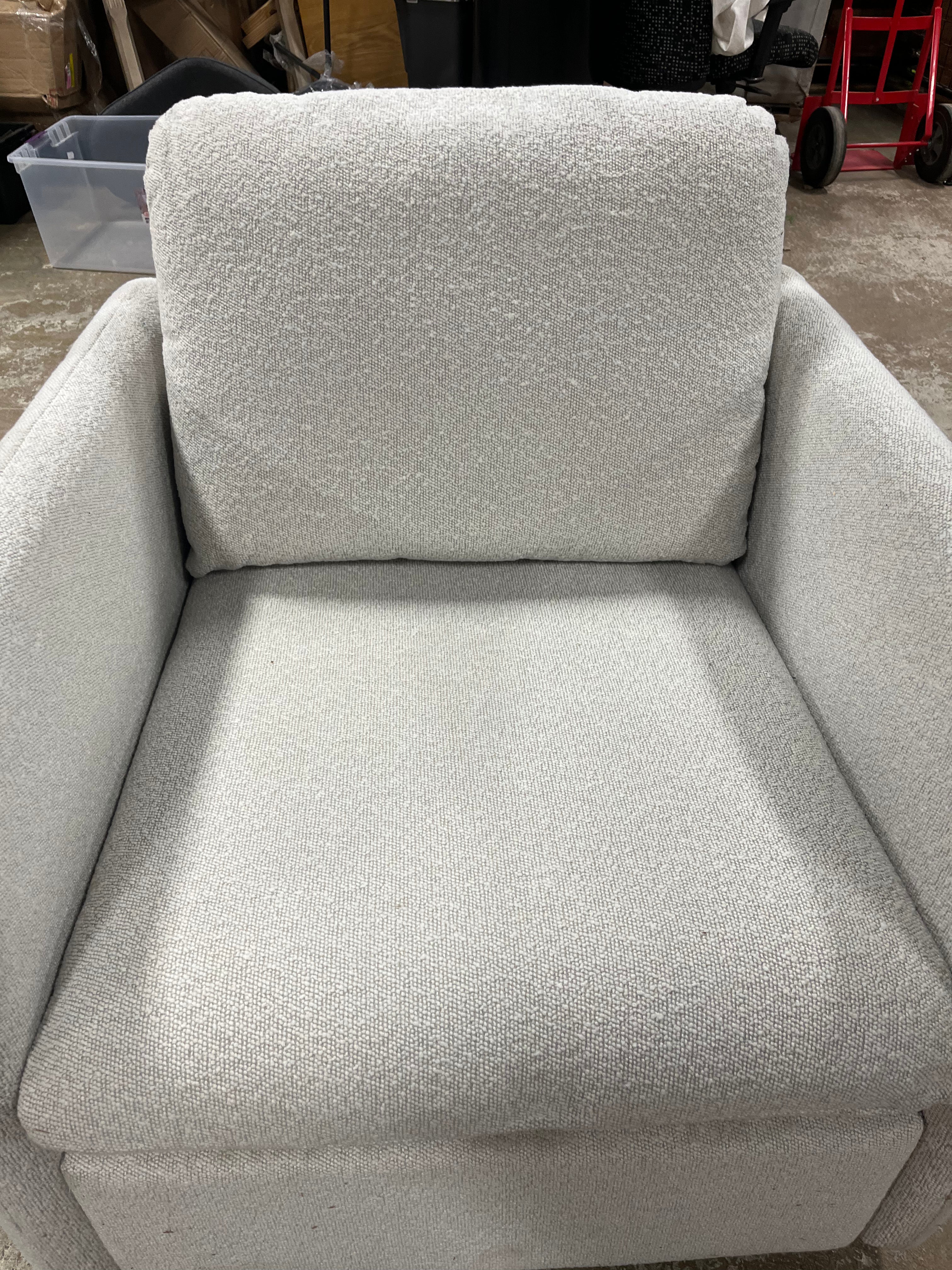 Boucle Upholstered Swivel Arm Chair