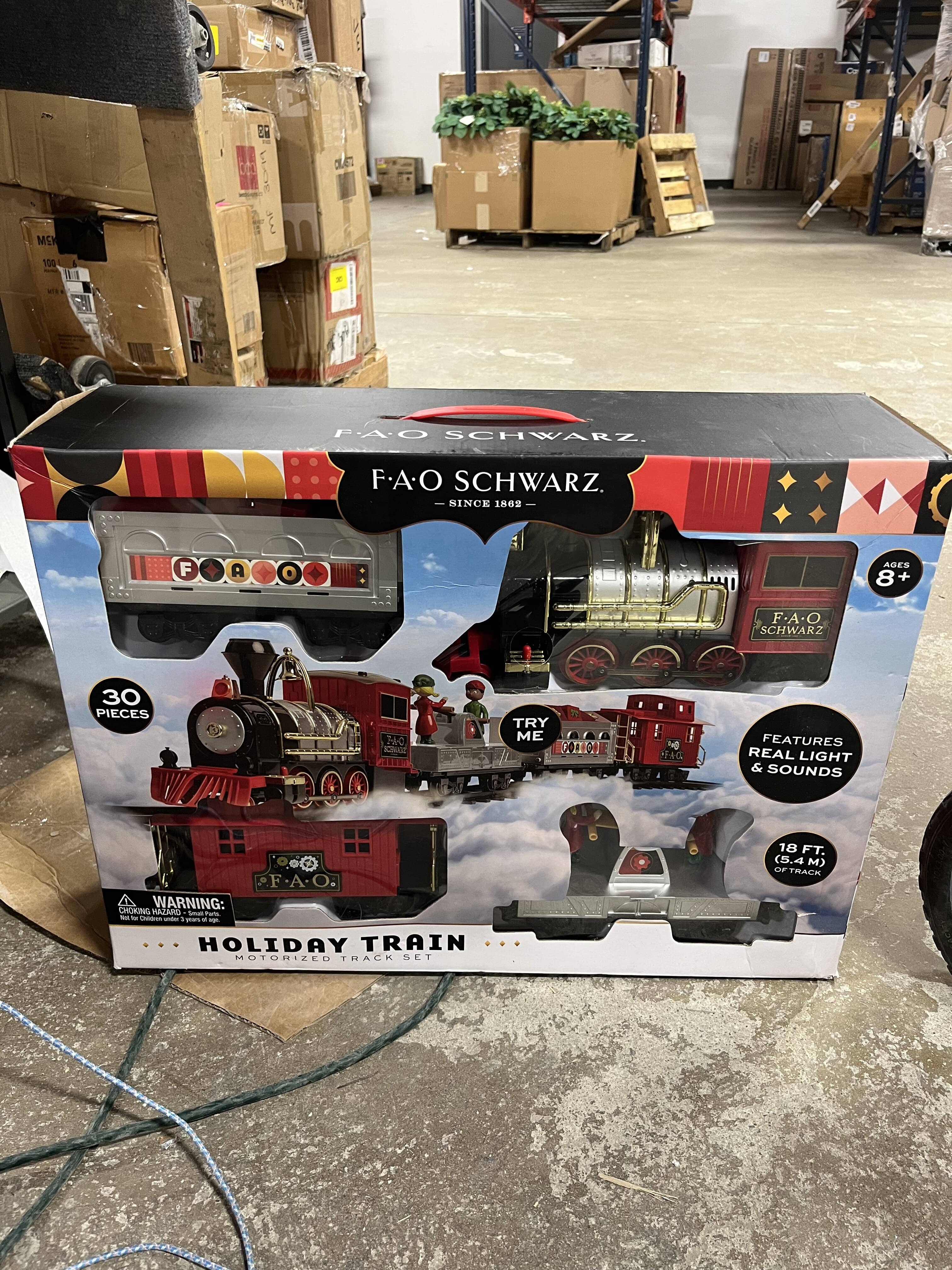 30 Piece Motorized Train Set Classic Christmas Sounds Light Up