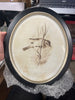 (Set of 4) Round Wood Framed Bird Wall Art Set Black and Ivory