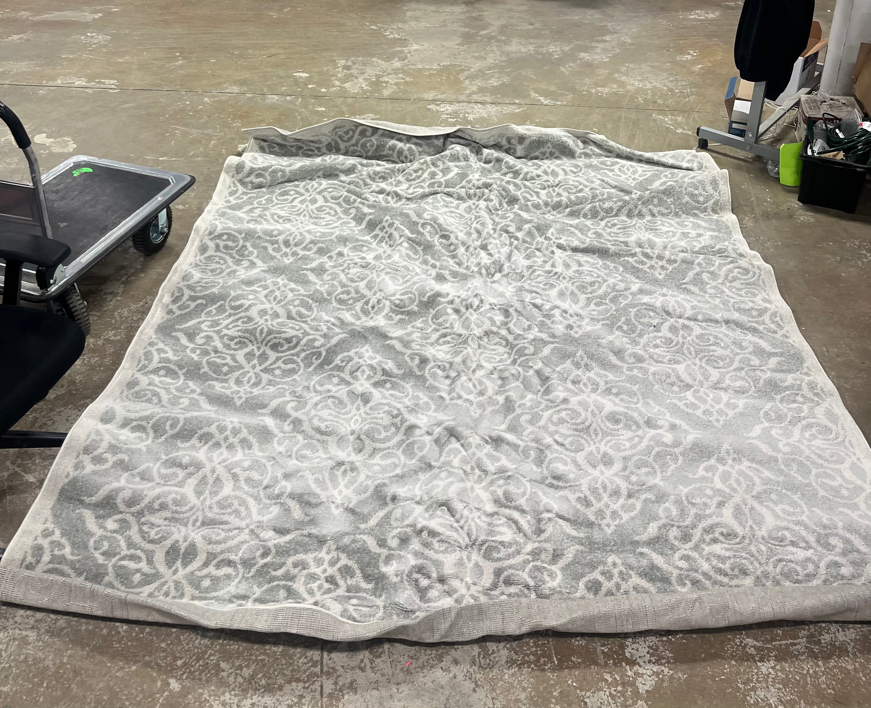Jaime Vintage Trellis Area Rug, Gray