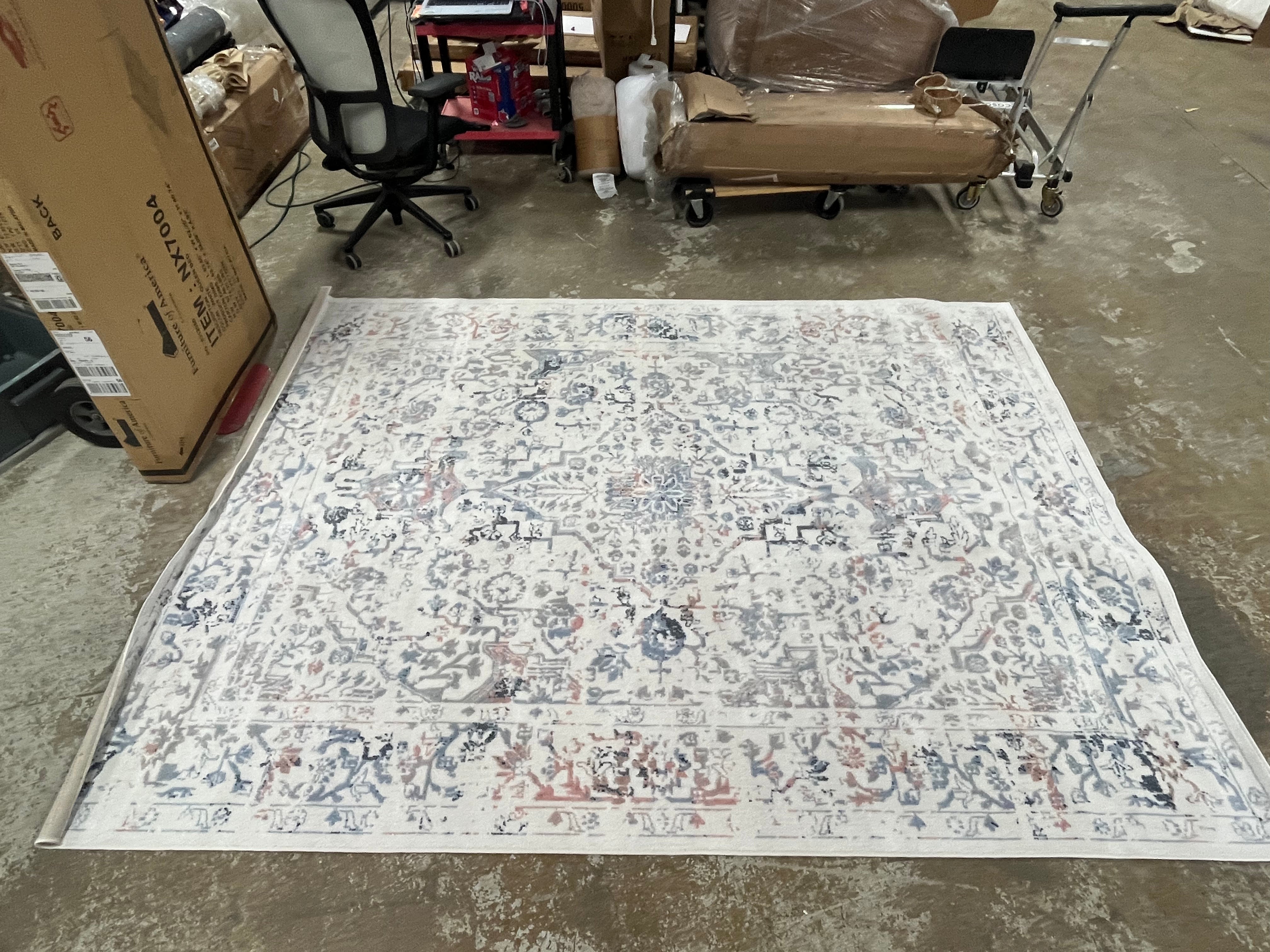 Everlee Faded Persian Machine Washable Indoor Area Rug