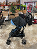 3D Mini Convenience Stroller – Lightweight Stroller with Compact Fold, Multi-Position Recline, Canopy with Pop Out Sun Visor – Umbrella Stroller, Blue/Black