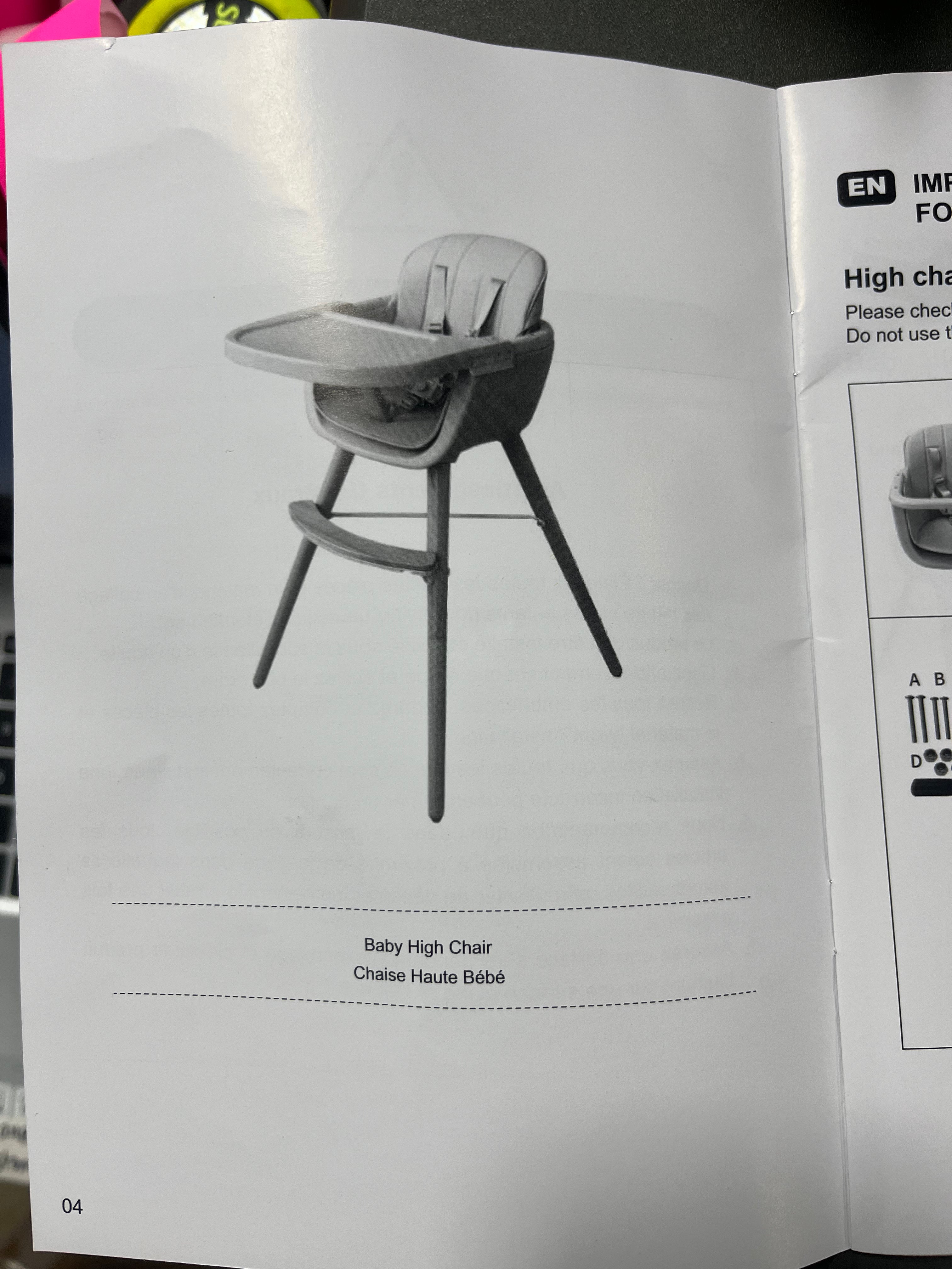 Baby High Chair 6-in-1 Convertible Wooden High Chair with Double Dishwasher Safe Trays